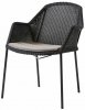 Breeze stapelbar karmstol svart med grå dyna
